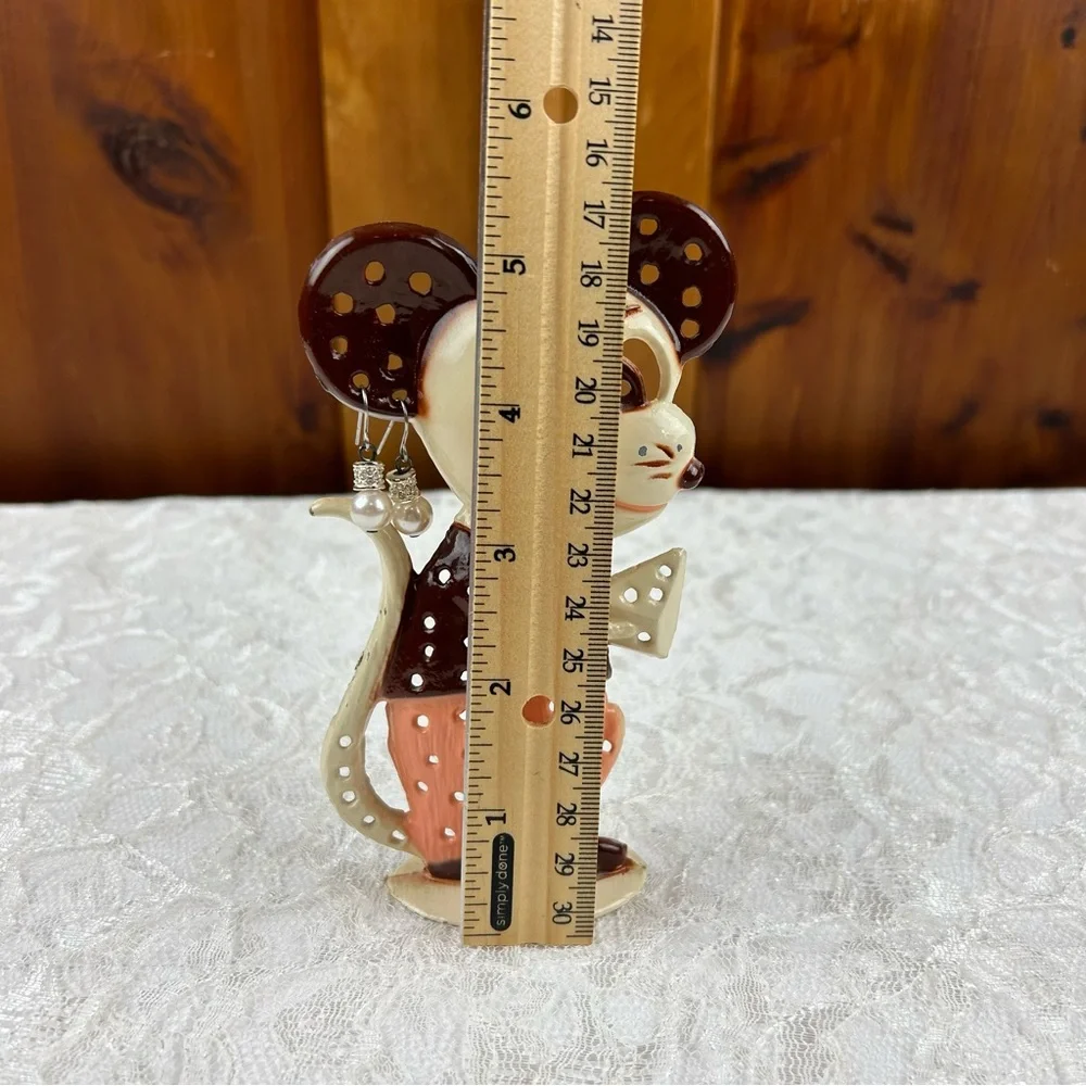 Vintage Torino Mouse Earring Holder Stand with Complimentary Earrings - RARE